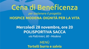 Hospice Modena, cena di beneficenza